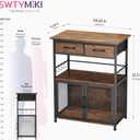 SWTYMIKI Coffee Bar Cabinet with Drawer - Coffee Stand Station with Removable Hooks, Buffet Cabinet for Coffee Maker or Microwave, Kitchen Bar Table Storage Organizer (Espresso, 23.62"x14.96"x31.3")