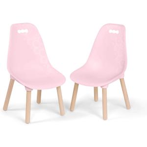 B. toys- B. spaces- Pink Chair Set- Furniture- Trendy Kid-Sized Furniture Set of Two Chairs for Toddlers and Kids- Kid Century Modern- 3 years +