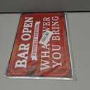 VSIIKO Bar Open and Cheers Funny Metal Tin Sign Home Bar Signs for Man Cave Coffee Small Vintage Wall Decor for Men 8x12 Inch2pcs