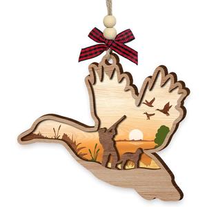 Duck Hunting Christmas Ornament 2025, Duck Hunter Ornaments for Tree - Outdoor Hunting Gifts for Men, Boys, Gifts for Hunters Dad, Grandpa, Friends - Wooden Hanging Decoration Keepsake