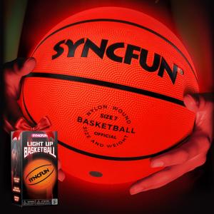 SYNCFUN Glow in The Dark Basketball Size 7, Light Up Basketball for Night Games, Cool Birthday Gift for Boys Age 7-12, Teen Outdoor Sports Toy Halloween