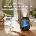 DREO Humidifiers for Bedroom, 3L Top Fill 30H & 26dB Quiet Runtime for Large Room, Cool Mist Ultrasonic Humidifier with Humidity Sensor, Night Light for Home, Baby, Nursery, Plants, 360 Nozzle, Black