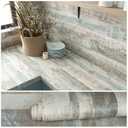 VEELIKE 354''x32'' Wide Weathered Wood Wallpaper Peel and Stick Light Blue Wood Contact Paper for Countertops Walls Floors Waterproof Removable Wood Panel Wallpaper for Bedroom Kitchen Farmhouse RV