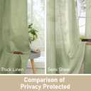 LAMIT Linen Curtains 45 inch Length 2 Panels, Linen Textured Thermal Insulated Bedroom Curtains Grommet Privacy Light Filtering Drapes for Living Room/Farmhouse, W52 x L45, Sage Green
