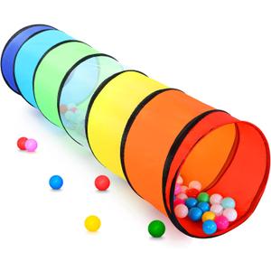 Kids Play Tunnel Tent for Toddlers, Colorful Pop Up Crawl Tunnel Toy for Baby or Pet with Breathable Mesh, Collapsible Gift for Boy and Girl Play Tunnel Indoor and Outdoor Game