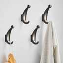2 Pack Bathroom Towel Hooks, Screw in Metal Robe & Coat Hooks for Wall(Gray)
