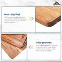 Wooden Cutting Board Set of 3 Acacia Wooden Cutting Boards for Kitchen Design with Holder to Home Decor, Kitchen Gadgets for Cooking, Serving, Camping and Charcuterie Boards, Includes Grinder