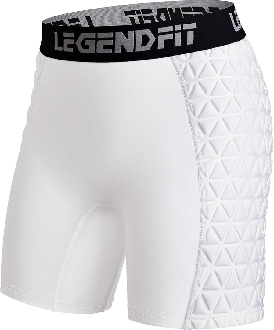 Girls Youth Softball Padded Sliding Shorts Compression Underwear Protective Supporter Baseball Football Lacrosse (Medium, White)