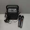 Karaoke Machine, Portable Bluetooth Speaker with 2 Wireless Microphones for Adults & Kids with Lights, Karaoke Microphone with PA System Supports USB/TF/FM/AUX for Home Party Home System Packages (Black)