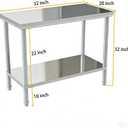 Stainless Steel Table Prep & Work 20 x 32 Inches, NSF Commercial Heavy Duty Table with Undershelf and Galvanized Legs for Restaurant, Home and Hotel