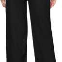Willit Women Linen Pants Wide Leg Casual Palazzo Pants Cotton Linen Lounge Beach Summer Pants with Pockets 29"/31"/ 33" (Black, XS)
