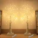 2 Pack White Birch Tree with 72 led Lights 22" Table Lighted Easter Trees with USB or Battery Operated Artificial Bonsai Tree Light for Tabletop Bedroom Wedding Christmas Decoration