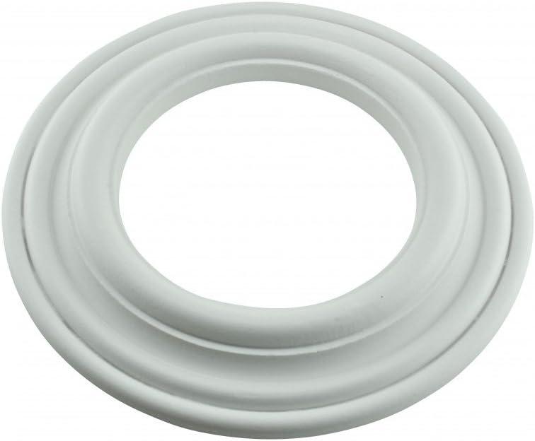 Renovators Supply Manufacturing 9 in. OD Primed White Paintable Goof Trim Ring for Recessed Can Lighting, 5 in. Inner Diameter Polyurethane Ceiling Medallion for Down Light Trim Repair
