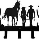 Cowboy Metal Coat Hooks Cowboy Hangers and Key Hooks Holder | Cowboy Hat Rack and Backpack Hanger Cowboy Wall Art for Storage, Living Room, Bedroom, Hallway