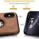 Unique Design Luxury Leather Business Phone Case for iPhone X & iPhone Xs Anti-Slip Scratch Resistant Ultra Slim Protective Case (2018,5.8) (Brown)