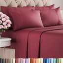 Queen 6 Piece Sheet Set - Comfy, Breathable & Cooling - Hotel Luxury Bedding for Women, Men, Kids, Teens & Children - 1 Flat & 1 Fitted Sheet & 4 Pillowcases w/ Deep Pockets - Wrinkle Free - Burgundy