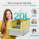 Stainless Steel Litter Box with High Side, XXL Extra Large Cat Litter Box for Big Cats & Multiple Cats, Non-Sticky, No Urine Leakage, Easy Clean Cat Litter Pan Include Scoop