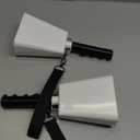 cyrico Cow Bell, 2 Pack Cheering Cowbells for Sporting Events, 10 Inch Large Cow Bells Noise Makers, Solid White Steel Hand Bell Chimes Alarm for Football Games, School, Percussion Musical Instruments