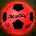 GlowCity Glow in The Dark Soccer Ball - Sizes 3, 4, 5 for Kids, Teens & Adults - Light Up Soccer Ball with 2 LED Lights - Sports Birthday Gifts Ideas for Boys & Teenagers Ages 6 7 8 9 10 11 12 13 14