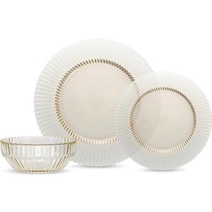 Fortessa Archie Glass, 12 Piece Dinnerware Set (Service for 4), Ginger