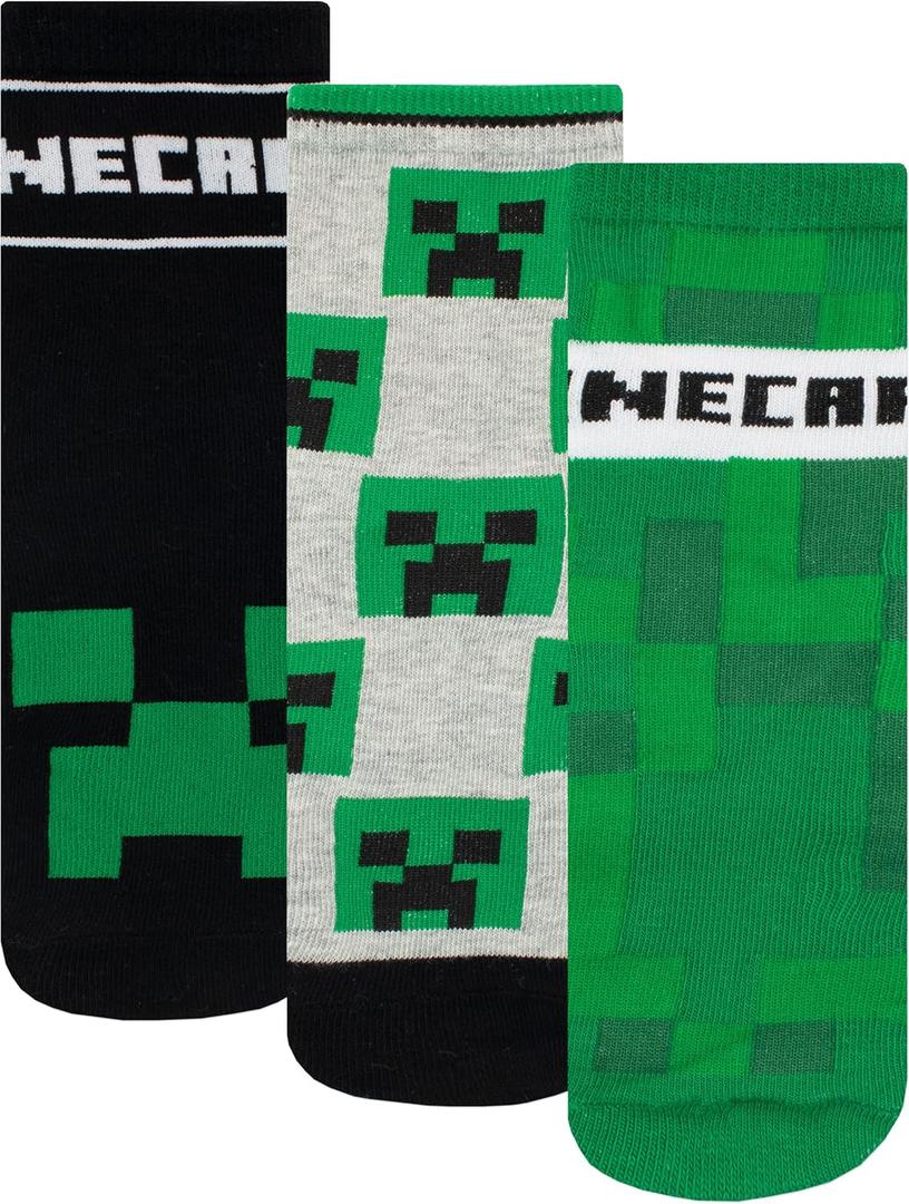 Minecraft Boys Socks Pack of 3 (7-9, Multicolor)