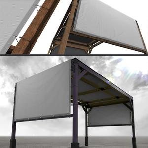 Royal Shade 8' x 16' Grey Pergola Sun Shade Canopy Replacement Cover UPF50, Commercial 260 GSM Cloth for Outdoor Patio Garden Backyard (We Make Custom Size)