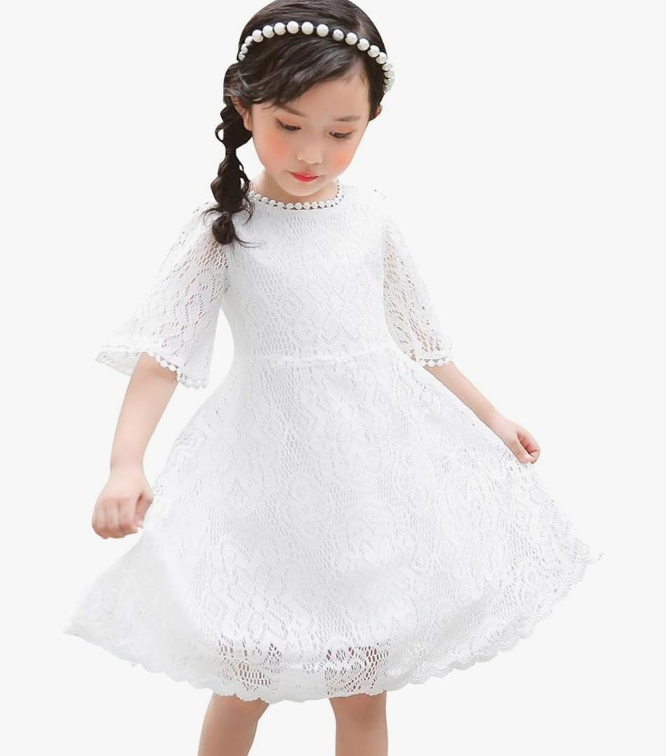 Youwon Flower Girls Dress Lace Dress Vintage Country Wedding Party Dress 110