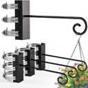 4Pcs Heavy Duty Railing Bird Feeder Hanger, Outdoor Hanging Bracket, Extended Hanger for Bird Feeders, Flower Baskets, Wind Chimes, Flower Pots, Lanterns (Posts Diameter :1.3inch-2.16inch)