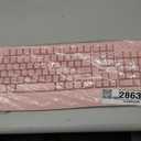 MEETION Wireless Keyboard and Mouse, Full-Sized Cordless Keyboard with Wrist Rest, 3 DPI Adjustable Mouse, Keyboard and Mouse Set with 2.4GHz USB Receiver, for PC/Computer/Laptop/Windows/Mac, Pink