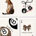 UPTHIC 4 Pcs Cheetah Print Poster,Trendy cheetah print wall art, Aesthetic Cheetah Wall Decor Pictures for Girls Bedroom Apartment Dorm4 Pcs,8x10 inch,Unframed