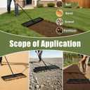 Lawn Leveling Rake, 30" x 10" Stainless Steel Head, Ergonomic Bent Handle, Level Soil & Sand, 6ft Long Handle for Yard, Garden, Sports Field