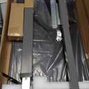 Vaunn Medical Pneumatic Adjustable Overbed Bedside Table with Wheels (Hospital and Home Use) (Black)