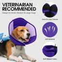 Dog Cone - Soft Cone for Dogs to Stop Licking, Pet E-Collar Alternative After Surgery, Adjustable Pet Recovery Collar for Wound Healing, Purple Large