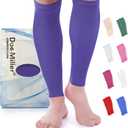 Doc Miller Compression Calf Sleeve for Men & Women, Premium Medical Grade, 15-20mmHg Graduated Support for Running, Calf Tear, Shin Splints, Knee High, Calf Sleeves, 1 Pair (XXX-Large, Violet)