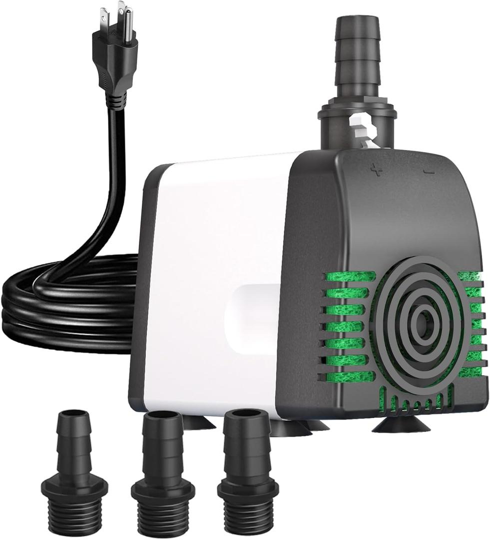 550GPH Submersible Water Pump - Fountain pumps with Auto Shut Off, Adjustable Flow & Ultra-Quiet for Fountains, Ponds, Aquariums, Fish Tank, and More