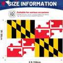 Maryland Flag 3x5 FT Outdoor, MD Flag Embroidered Cross Heavy Duty Outside