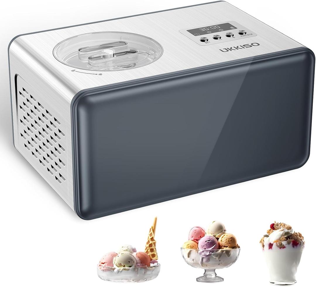 2-in-1 Ice Cream Maker & Yogurt Maker: 2.1Qt Automatic Ice Cream Maker Machine with Yogurt Mode, Stainless Steel Homemade Soft Serve Ice Cream Machine with Compressor for Home, Christmas Gift