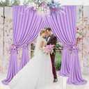 Lavender Backdrop Curtains Photo Drapes: 4 Panels 5ft x 10ft Polyester Background Fabric - Wedding Mermaid Party Photography Decorations