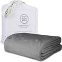 Threadmill Luxury Cotton Blankets for King Size Bed | All-Season Cozy 100% Cotton King Size Blanket | Herringbone Soft Fall Thermal Blanket fits California King Size Bed | Dark Grey