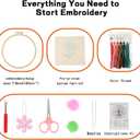 Beginner Deer Embroidery Kit for Adults, Pre-Printed with Video Tutorial | Complete Kit with Hoop, Threads, Needles, Scissors and Instructions, Simple Floral Needlework Project and Gift for Women