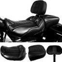 Driver Passenger Solo Seat Backrest Kits Compatible With For Harley Touring Street Road Glide FLHX FLTRX ST 2024 2025 2026 (Black White)