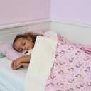 Kids Sherpa Throw Blanket  Soft Cotton & Warm Sherpa Toddler Blanket, Pink Unicorn & Clouds Pattern, Plush Winter Bed Throw, 40 x 60 inches