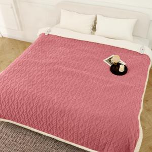 Electric Blanket King Size 100"X90" Pink - Soft Thick Warm Sherpa Heated Blanket for Winter with Dual Control, 5 Heating Levels & 10hrs Auto Off for Women, Overheating Protection for Bed