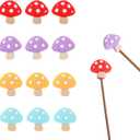 TIESOME 12 Pcs Knitting Needle Stoppers, Mushroom Silicone Needle Point Protectors, Colorful Knitting Needles End Caps Stitch Holders for Beginners Craft DIY