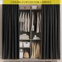 Room Divider Curtain Sets with Bendable Ceiling Track, 95% Blackout Total Privacy Ceiling Track Curtains Floor to Curtains Track Kits 12.5 ft Wide x 9 ft Tall, Black, 1 Panel