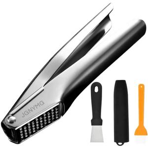 Garlic Press Stainless SteelPremium Garlic Mincer ToolHeavy Duty Professional garlic grinder No Need to Peel Garlic Ginger CrusherEasy Clean, Dishwasher Safe & Rust-proof