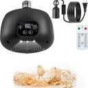 1 Pack Chicken Coop Heater with Remote, 200W Chicken Coop Warmer Temperature Control with Lights, Heat Lamps for Chickens with Digital Display and 5Ft Cable for Reptiles/Duck/Lizard