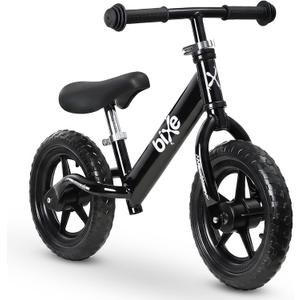 Bixe Balance Bike - 30.5 cm (12") Training Bikes for Kids and Toddlers - 1.8kg (4lbs) Kids' Balance Bike - Children Ages 3, 4, 5 - No Pedal Push Bicycle for Boys or Girls - Black