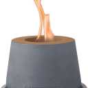 Kante Concrete Tabletop Fire Pit with 6" Light Gray Base, Ethanol Fire Pit for Indoor&Outdoor, Portable Rubbing Alcohol Tabletop Fire Bowl, Mini Fireplaces for Smores Maker (Round)