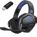 NUBWO Wireless Gaming Headset with Mic for Ps5 Ps4 PC, Zero Interference, 100Hour Battery AllDay Play, 23ms Sync​ for Fortnite & Call of Duty/FPS Gamers, Triple Mode All Devices Compatible  Blue